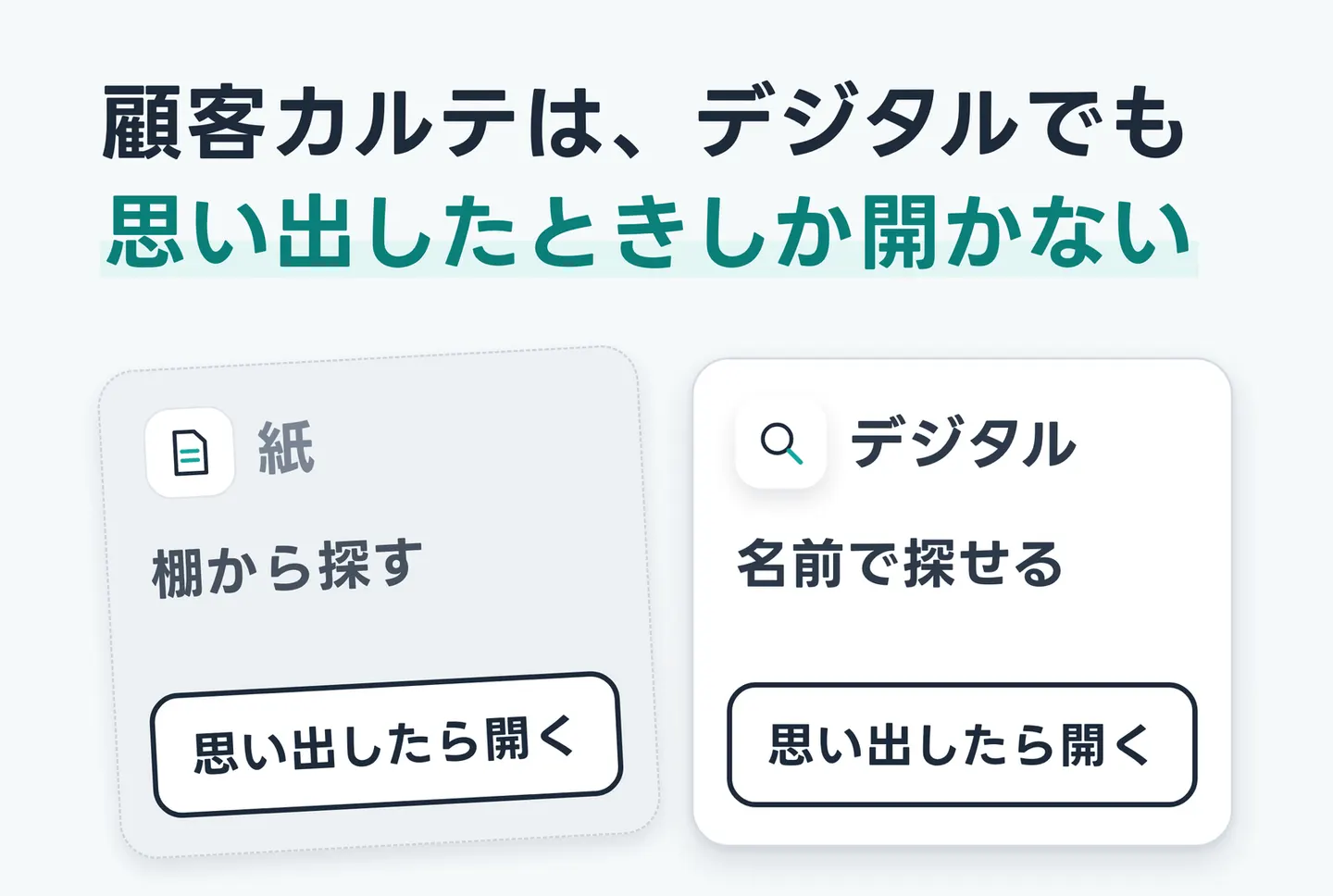 顧客カルテは、デジタルでも思い出したときしか開かない