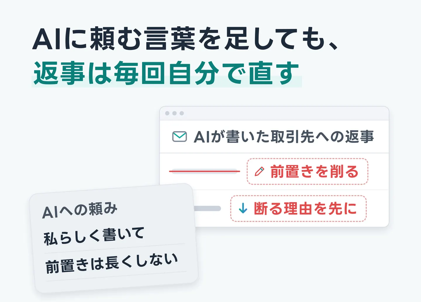 AIに頼む言葉を足しても、返事は毎回自分で直す