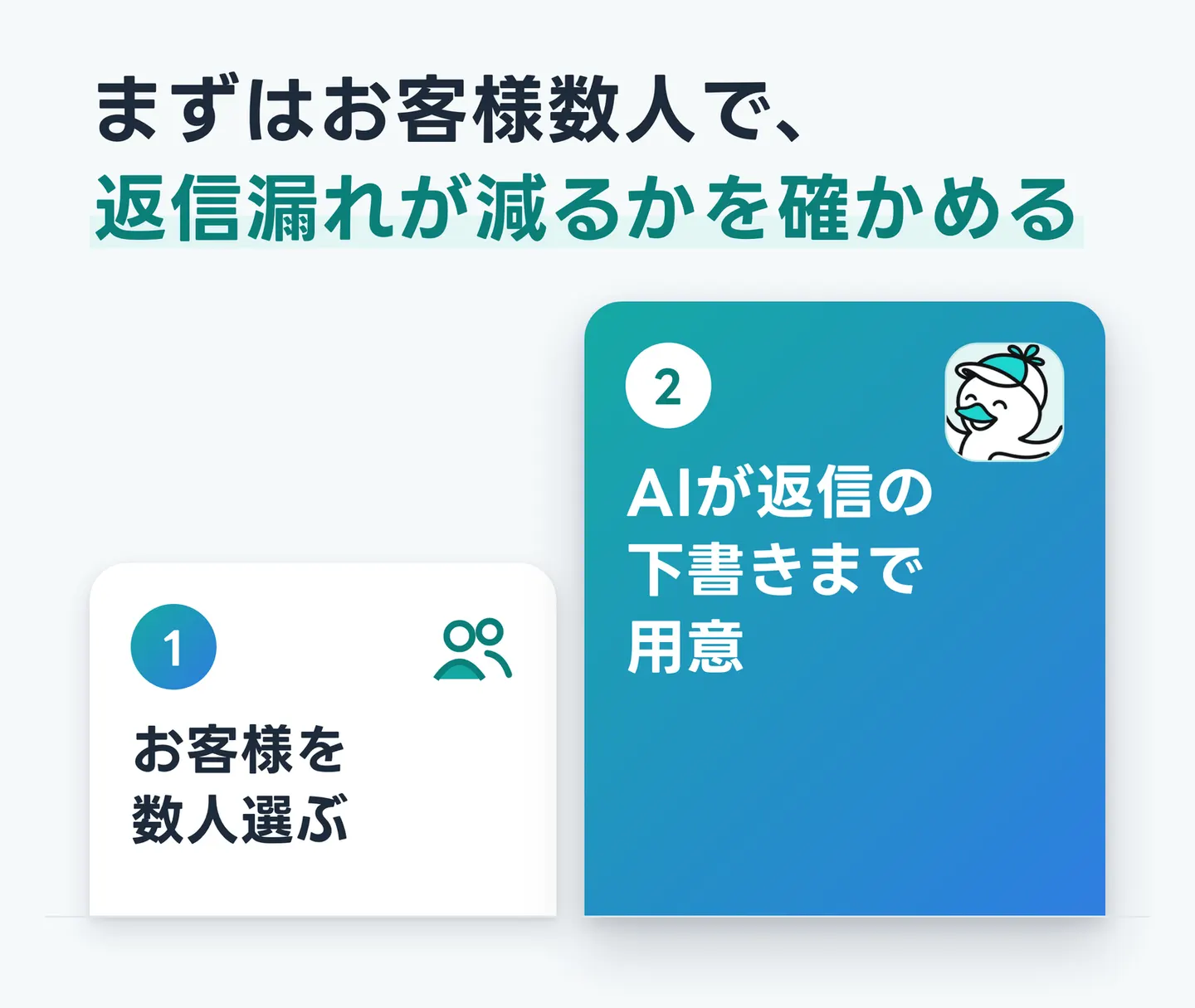 まずはお客様数人で、返信漏れが減るかを確かめる
