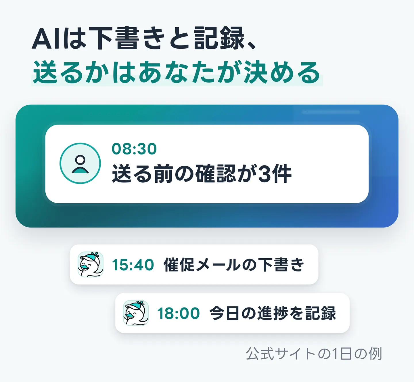 AIは下書きと記録、送るかはあなたが決める