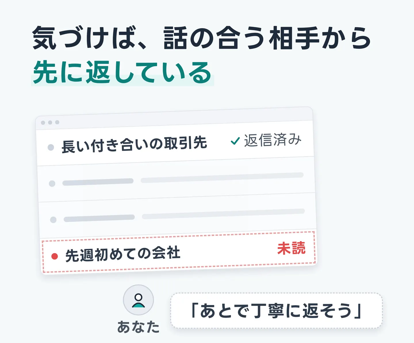 気づけば、話の合う相手から先に返している